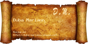 Duba Mariann névjegykártya
